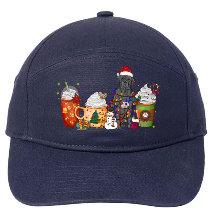 Cane Corso Dog Coffee Christmas With Santa Hat Meaningful Gift 7-Panel Snapback Hat