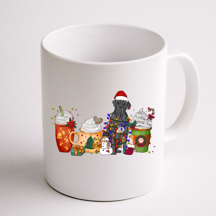 Cane Corso Dog Coffee Christmas With Santa Hat Meaningful Gift Front & Back Coffee Mug