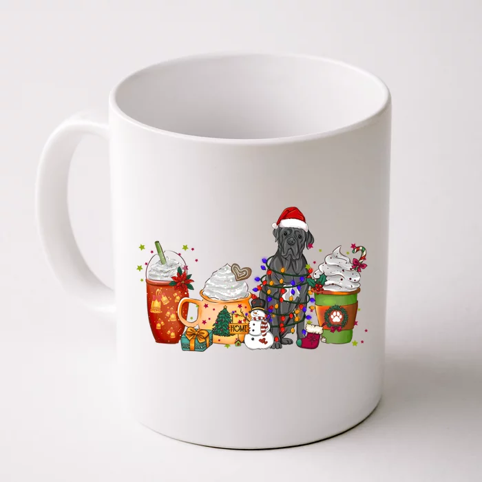 Cane Corso Dog Coffee Christmas With Santa Hat Meaningful Gift Front & Back Coffee Mug