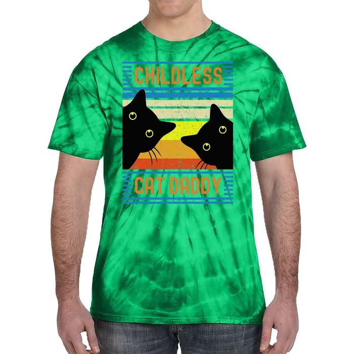 Childless Cat Daddy 2024 For President Cat Dad Tie-Dye T-Shirt