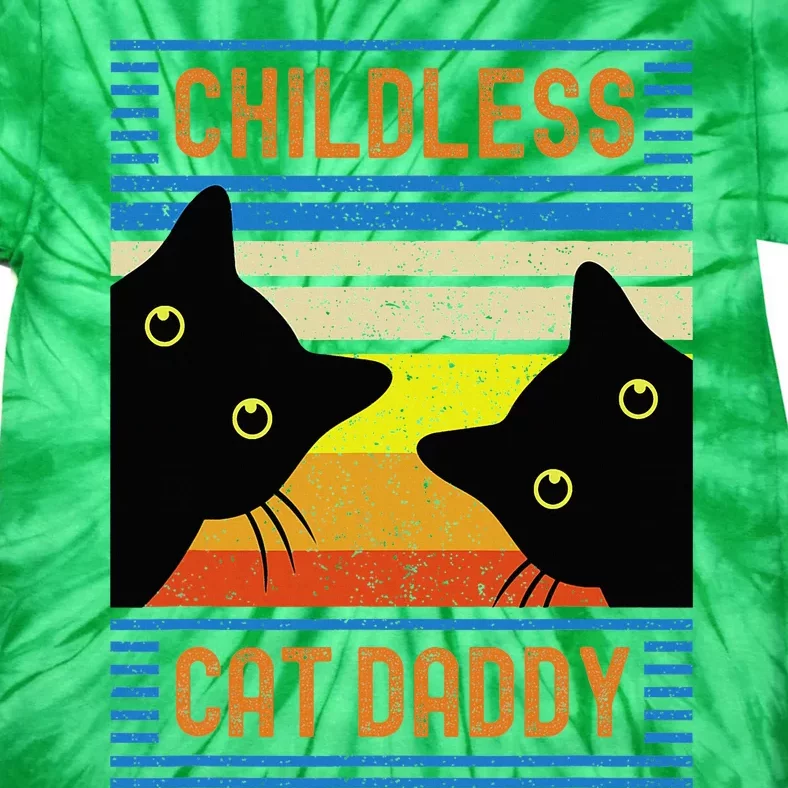 Childless Cat Daddy 2024 For President Cat Dad Tie-Dye T-Shirt