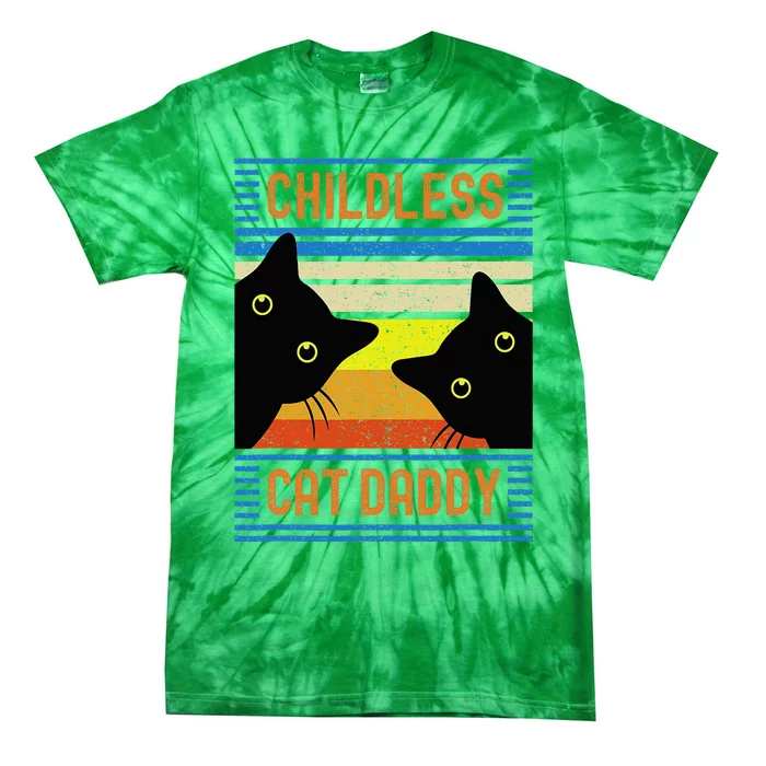 Childless Cat Daddy 2024 For President Cat Dad Tie-Dye T-Shirt