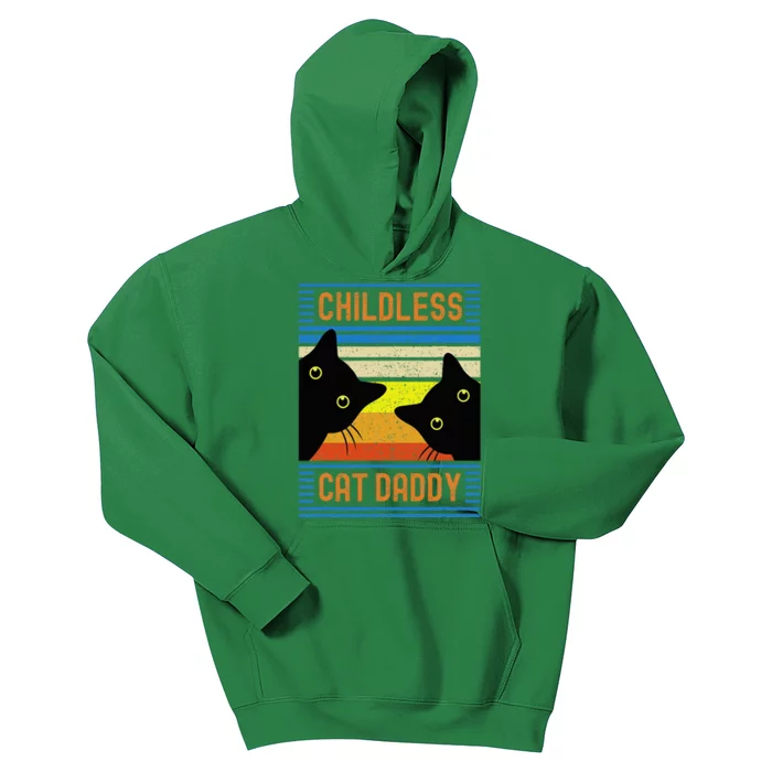 Childless Cat Daddy 2024 For President Cat Dad Kids Hoodie