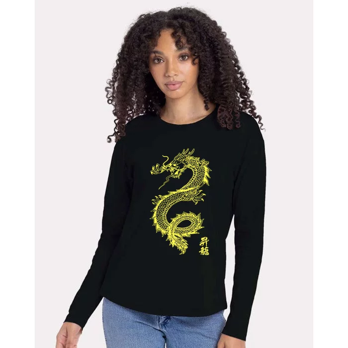 Cool Chinese Dragon Womens Cotton Relaxed Long Sleeve T-Shirt