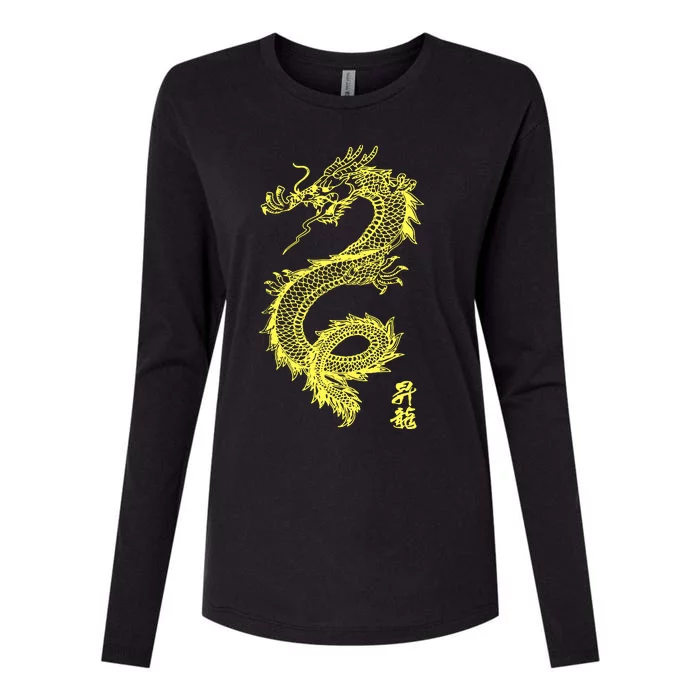 Cool Chinese Dragon Womens Cotton Relaxed Long Sleeve T-Shirt