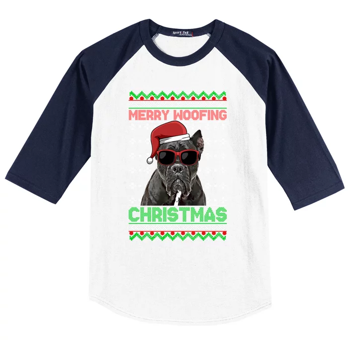 Cane Corso Dog Funny Merry Woofing Christmas Cute Gift Baseball Sleeve Shirt