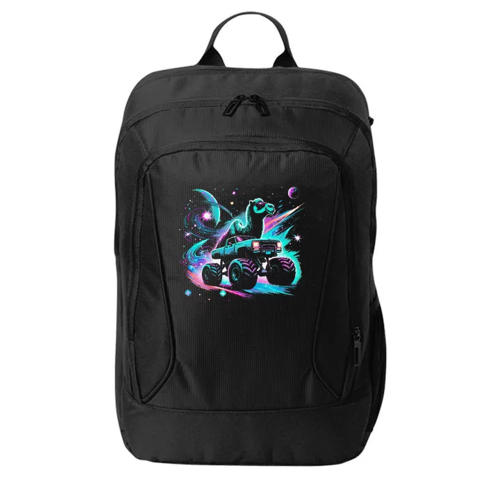 Cool Camel Driving Monster Truck In Cosmic Space City Backpack