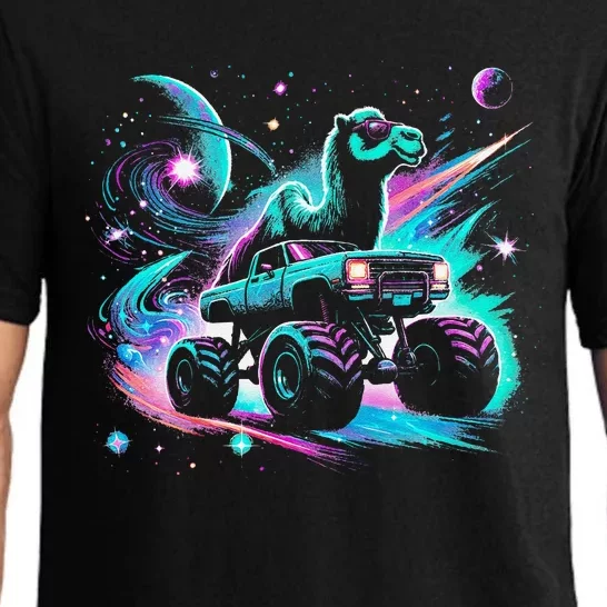 Cool Camel Driving Monster Truck In Cosmic Space Pajama Set