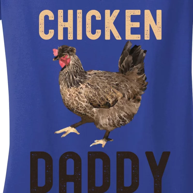 Cool Chicken Daddy Gift Chicken Dad Farmer Poultry Gift Women's V-Neck T-Shirt