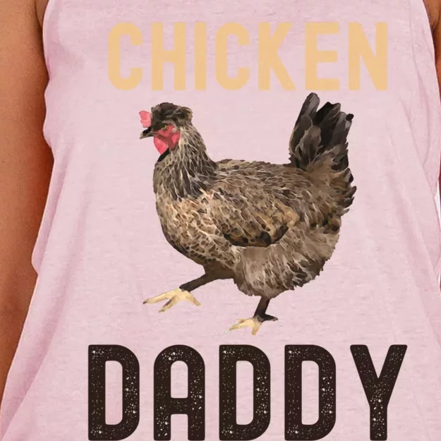 Cool Chicken Daddy Gift Chicken Dad Farmer Poultry Gift Women's Knotted Racerback Tank