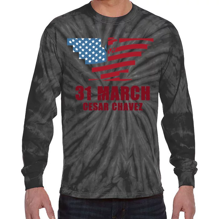 Cesar Chavez Day March 31 Si Se Puede Tie-Dye Long Sleeve Shirt