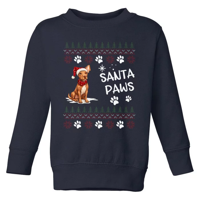 Cute Cirneco DellEtna Dog Ugly Christmas Santa Paws Toddler Sweatshirt