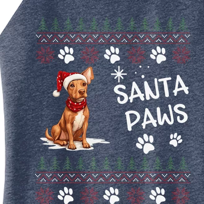 Cute Cirneco DellEtna Dog Ugly Christmas Santa Paws Women’s Perfect Tri Rocker Tank