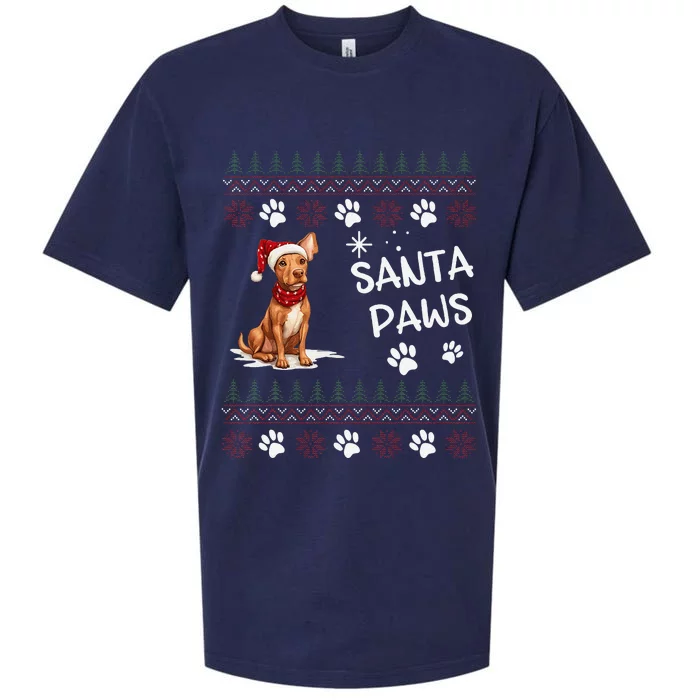 Cute Cirneco DellEtna Dog Ugly Christmas Santa Paws Sueded Cloud Jersey T-Shirt