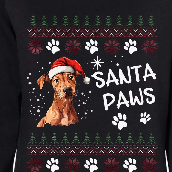 Cute Cirneco DellEtna Dog Ugly Christmas Santa Paws Womens California Wash Sweatshirt