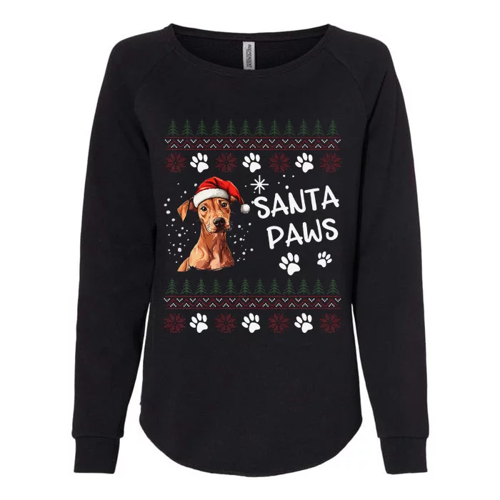 Cute Cirneco DellEtna Dog Ugly Christmas Santa Paws Womens California Wash Sweatshirt