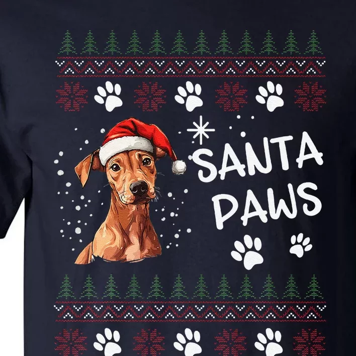 Cute Cirneco DellEtna Dog Ugly Christmas Santa Paws Tall T-Shirt