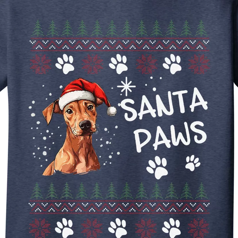 Cute Cirneco DellEtna Dog Ugly Christmas Santa Paws T-Shirt