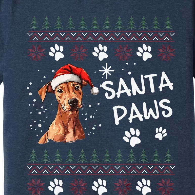 Cute Cirneco DellEtna Dog Ugly Christmas Santa Paws Premium T-Shirt