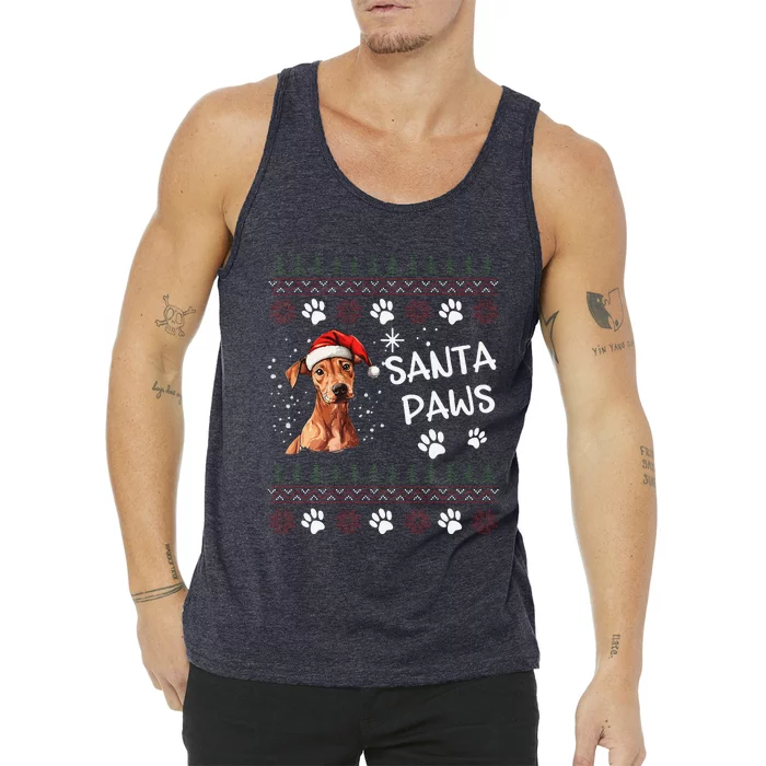 Cute Cirneco DellEtna Dog Ugly Christmas Santa Paws Tank Top