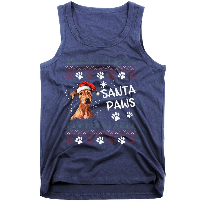 Cute Cirneco DellEtna Dog Ugly Christmas Santa Paws Tank Top