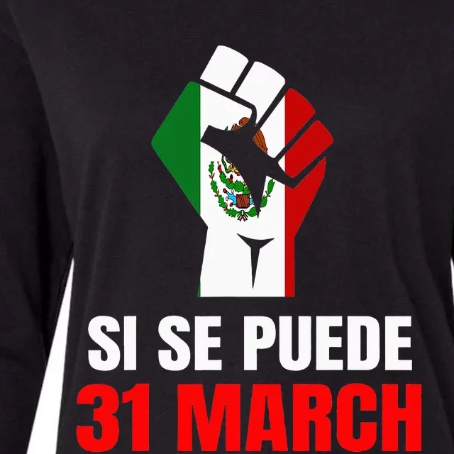 Cesar Chavez Day Si Se Puede March Holiday Gift Mexico Womens Cotton Relaxed Long Sleeve T-Shirt