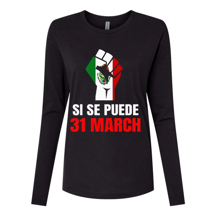 Cesar Chavez Day Si Se Puede March Holiday Gift Mexico Womens Cotton Relaxed Long Sleeve T-Shirt