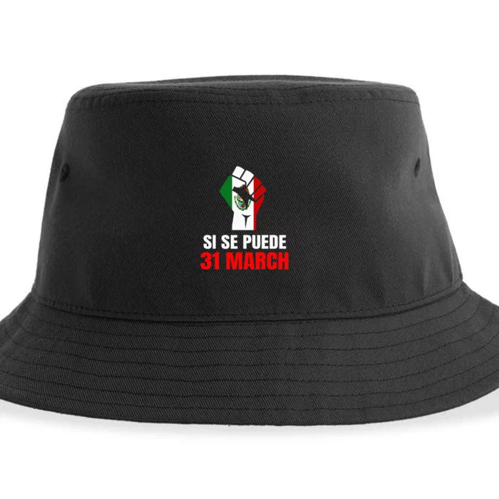 Cesar Chavez Day Si Se Puede March Holiday Gift Mexico Sustainable Bucket Hat