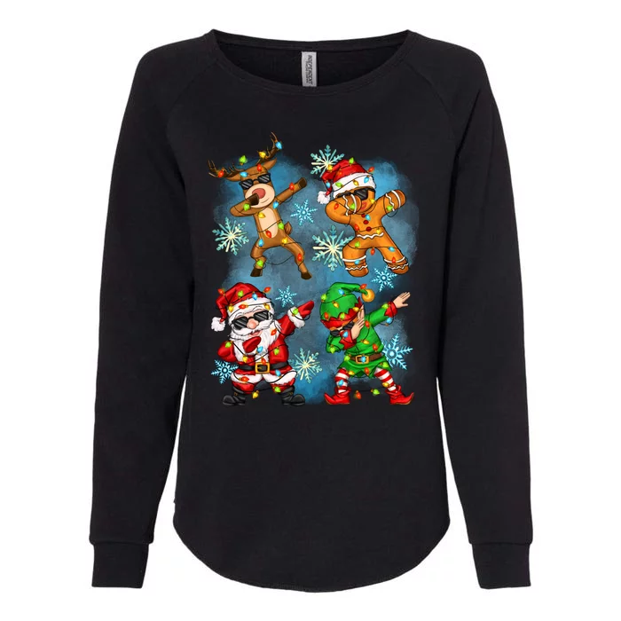 Cool Cute Dabbing Elf Santa Reindeer Gingerbread Womens California Wash Sweatshirt