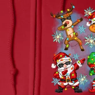 Cool Cute Dabbing Elf Santa Reindeer Gingerbread Full Zip Hoodie