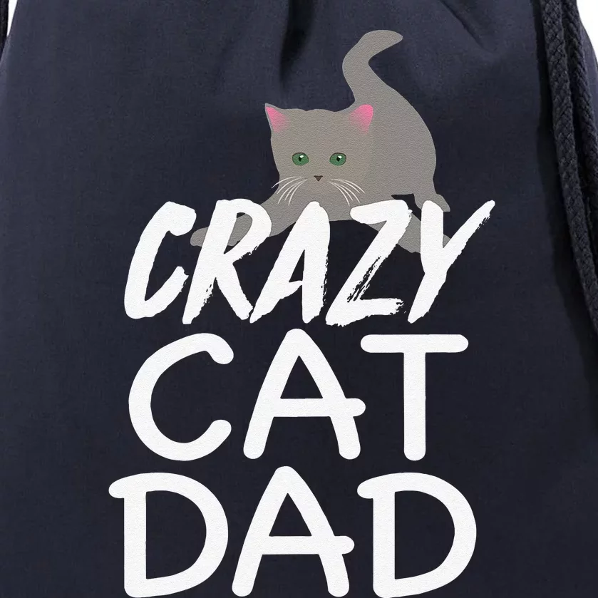 Crazy Cat Dad Funny Fathers Day Kitten Dads Tee Drawstring Bag