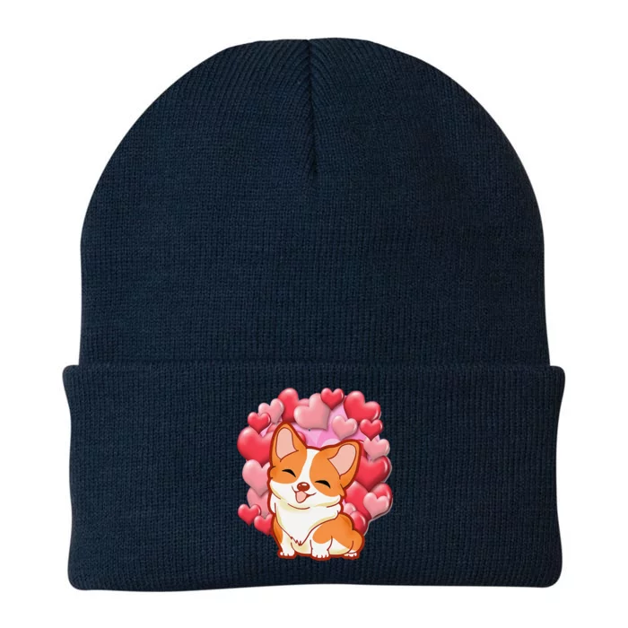 Cute Corgi Dog Valentines Day Love Heart Gift Knit Cap Winter Beanie