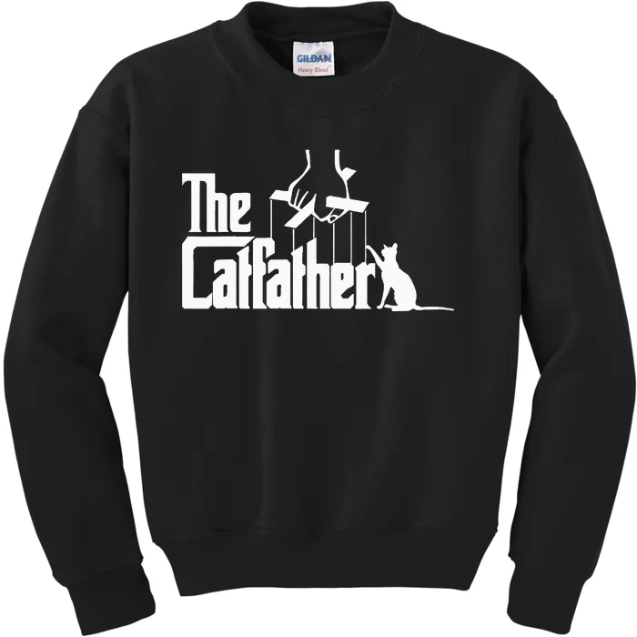 Catfather Cat Daddy Fathers Day Cat Lover Gift Kids Sweatshirt