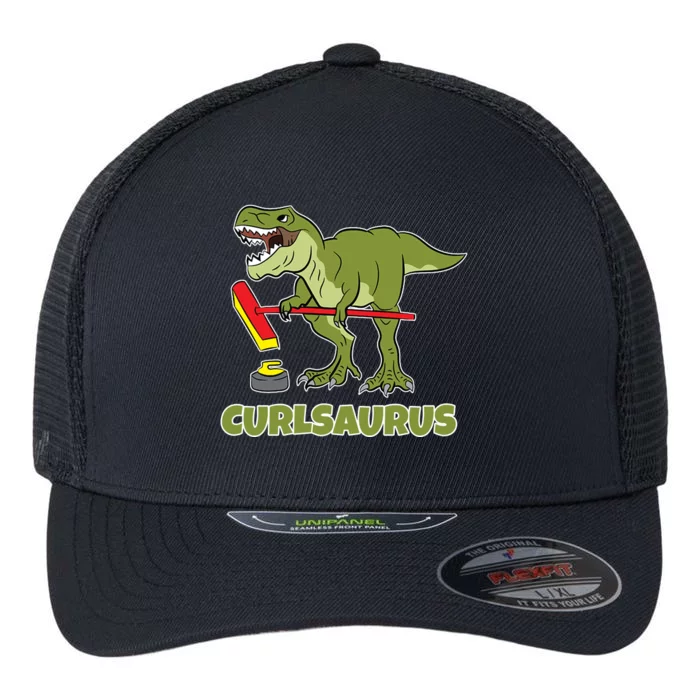 Curlsaurus Curler Dinosaur Sport Flexfit Unipanel Trucker Cap