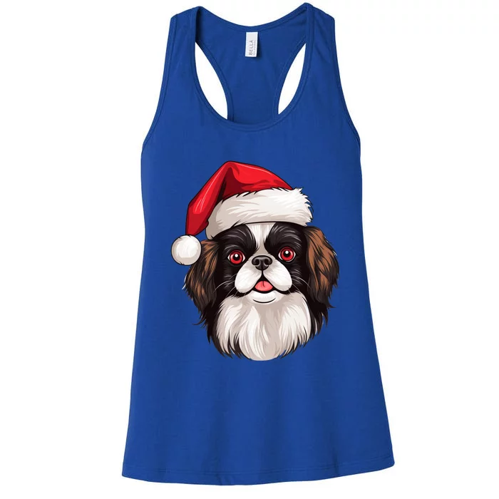 Christmas Chihuahua Dog Santa Hat Funny Xmas Gift Women's Racerback Tank