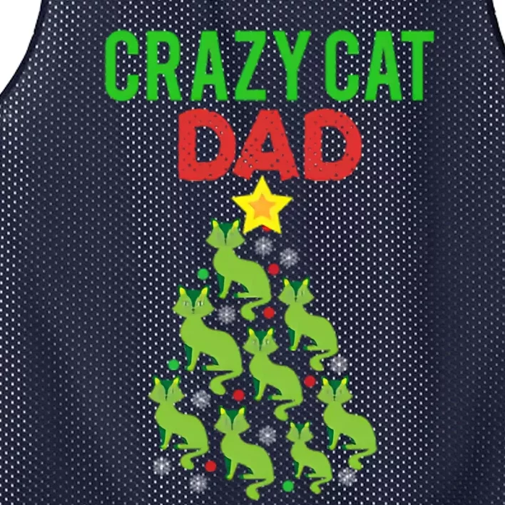 Crazy Cat Dad Christmas Mesh Reversible Basketball Jersey Tank