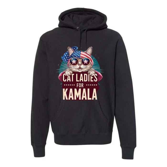 Cute Cat Design Cat Ladies For Kamala Premium Hoodie