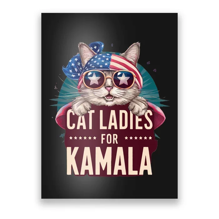 Cute Cat Design Cat Ladies For Kamala Poster