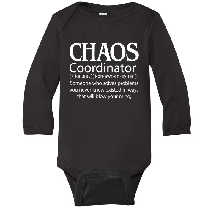 Chaos Coordinator Definition Baby Long Sleeve Bodysuit