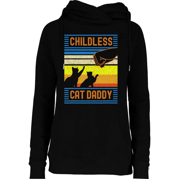 Childless Cat Daddy 2024 For President Matching Parents Womens Funnel Neck Pullover Hood