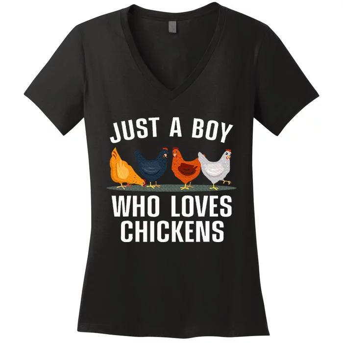 Cute Chicken Design Farming Chicken Lover Women's V-Neck T-Shirt