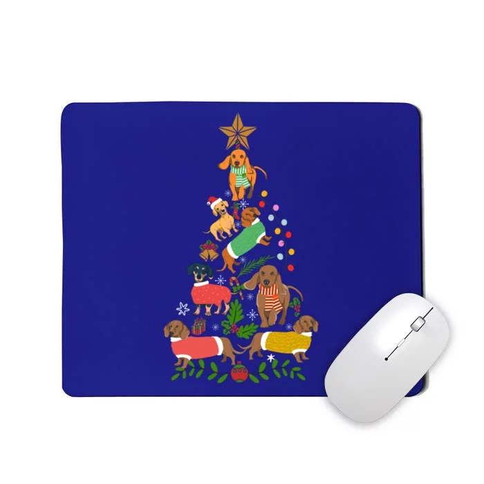 Cute Christmas Dachshund Tree Clothes Dog Lover Holiday Gift Mousepad