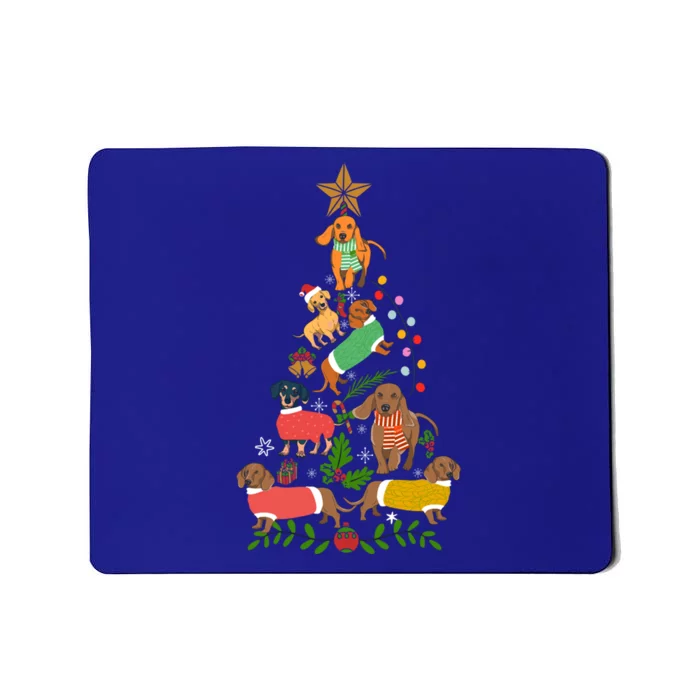 Cute Christmas Dachshund Tree Clothes Dog Lover Holiday Gift Mousepad