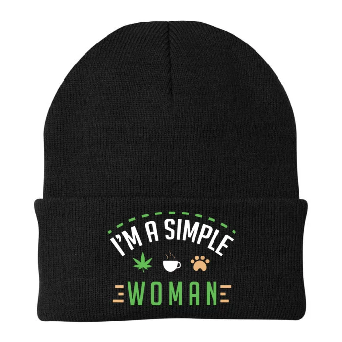 Cannabis Coffee Dogs Simple Woman Weed Pet Cute Stoner Gift Knit Cap Winter Beanie