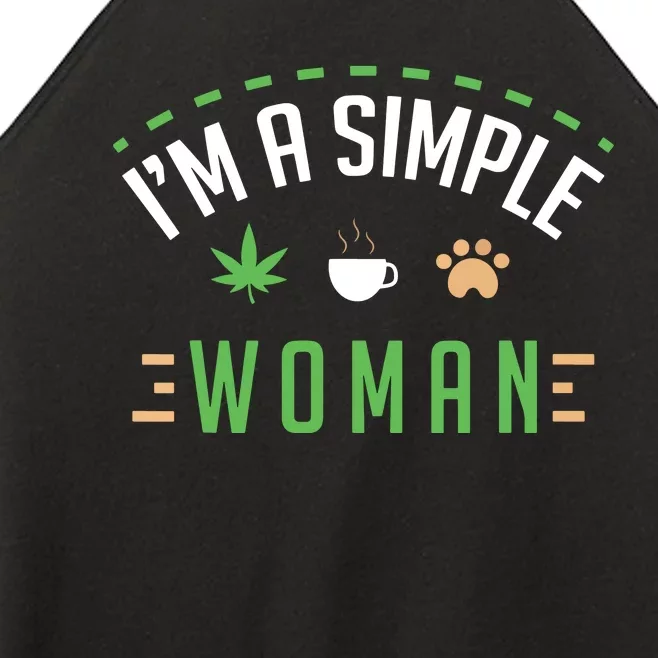 Cannabis Coffee Dogs Simple Woman Weed Pet Cute Stoner Gift Women’s Perfect Tri Rocker Tank