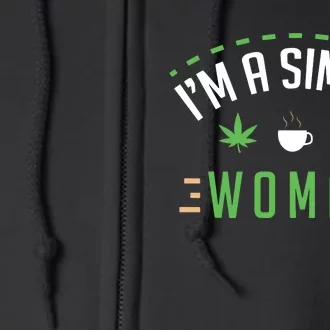 Cannabis Coffee Dogs Simple Woman Weed Pet Cute Stoner Gift Full Zip Hoodie