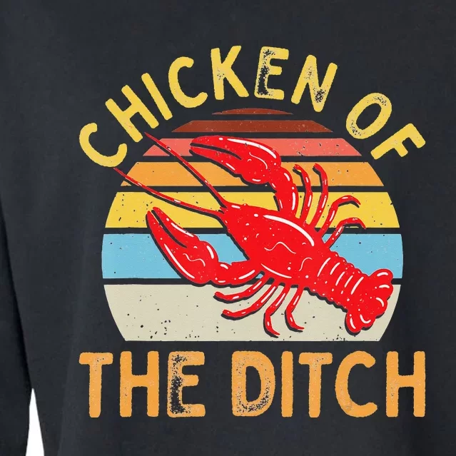 Crawfish Chicken Ditch Retro Cajun Food funny festival Cropped Pullover Crew