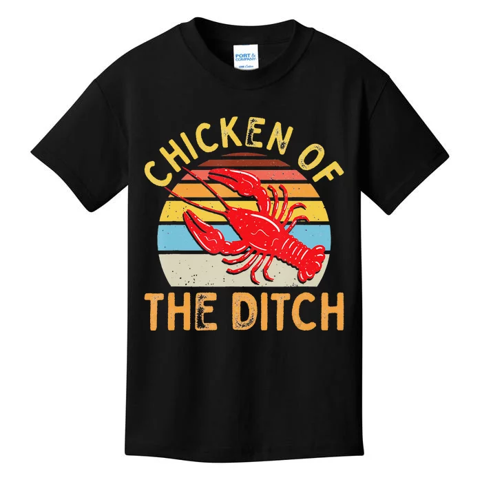 Crawfish Chicken Ditch Retro Cajun Food funny festival Kids T-Shirt