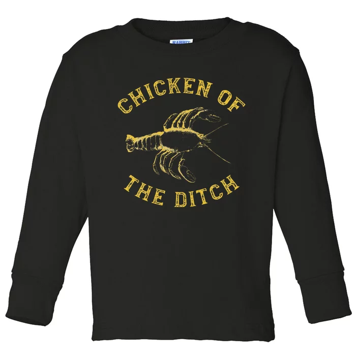 Crawfish Chicken Ditch Retro Cajun Food Gift Toddler Long Sleeve Shirt