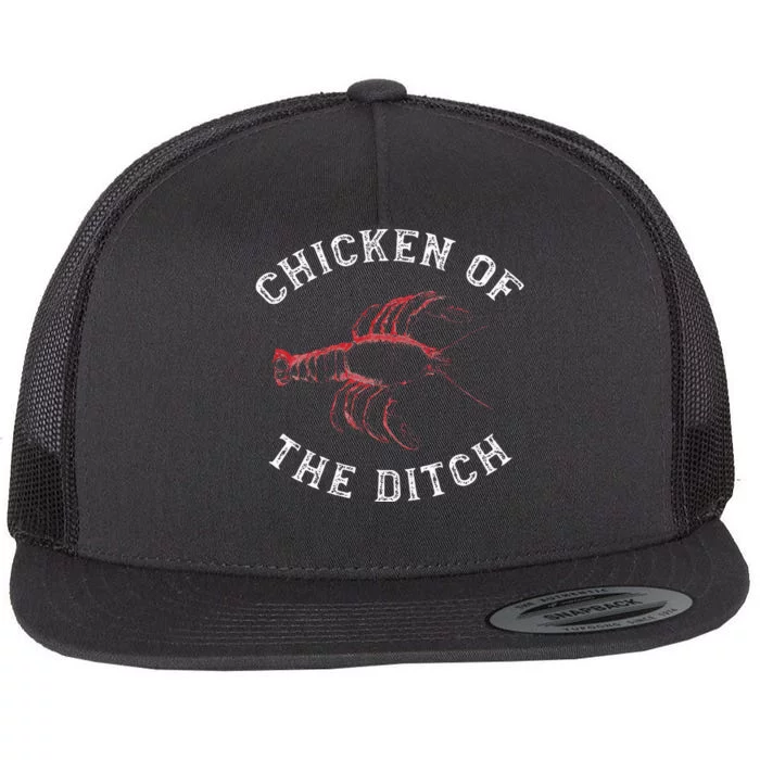 Crawfish Chicken Ditch Retro Cajun Food Gift Flat Bill Trucker Hat